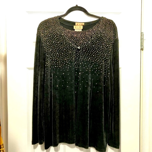 ⭐️2/$30⭐️ Glittery 2 piece cardigan & tank set, Kim & Co, size M - Picture 3 of 8
